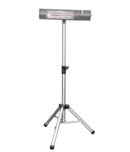 Does the vertical outdoor heater heat by electricity, gas or infrared?